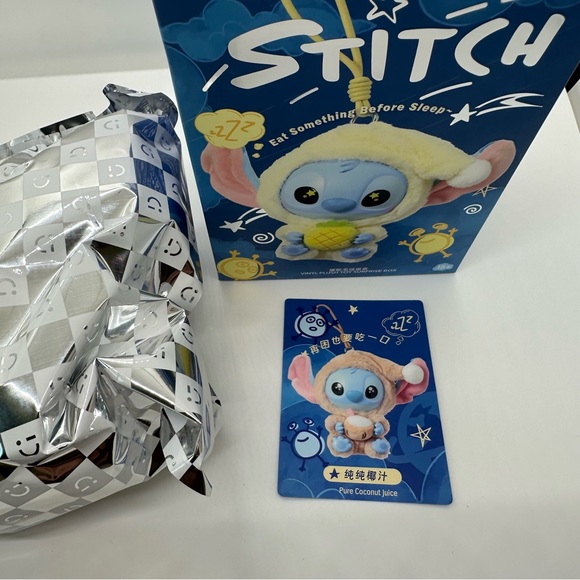 NWT Miniso Disney Eat Something Before Sleep Stitch Confirmed Pure Coconut Juice - Picture 3 of 5
